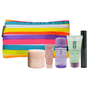 Cofanetto donna viso CLINIQUE X DONALD mascara High Impact 3,5ml + sapone liquido 30ml + gel crema idratante 15ml + struccante 30ml + gel contorno occhi 5ml