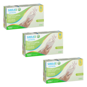 SMILEX SKIN PROTEK Guanti in lattice monouso talcati - bianco