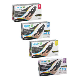 SMILEX SKIN Guanti in nitrile monouso senza polvere - nero/black