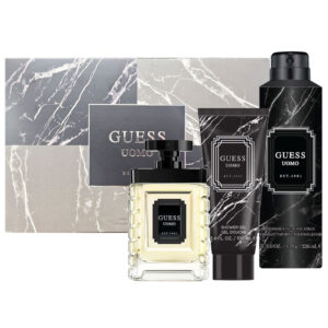 Cofanetto uomo GUESS UOMO edt 100ml + deodorante spray 170g + gel doccia 100ml + borsello