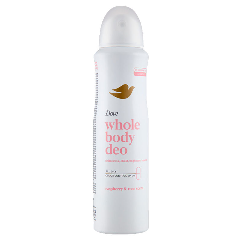 DOVE WHOLE BODY DEO deodorante spray 150ml - raspberry & rose scent
