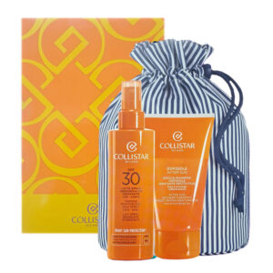 Cofanetto COLLISTAR LIVING SUN latte spray abbronzante SPF30 viso e corpo 200ml + doccia-shampoo doposole 150ml + pochette
