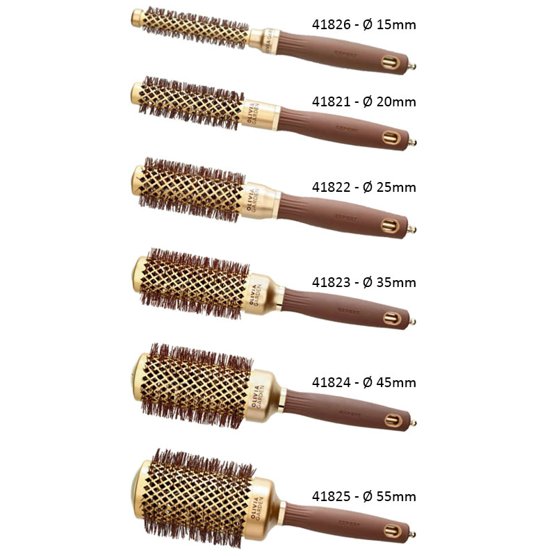 OLIVIA GARDEN BLOWOUT SHINE GOLD Spazzola termica capelli setole ondulate