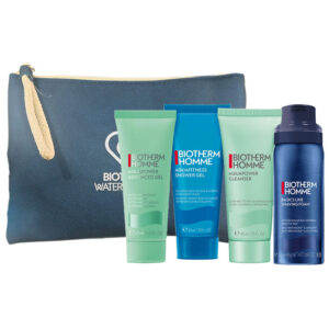 Cofanetto uomo BOTHERM WATER LOVERS gel detergente viso + gel idratante viso + gel doccia + schiuma da barba + borsello