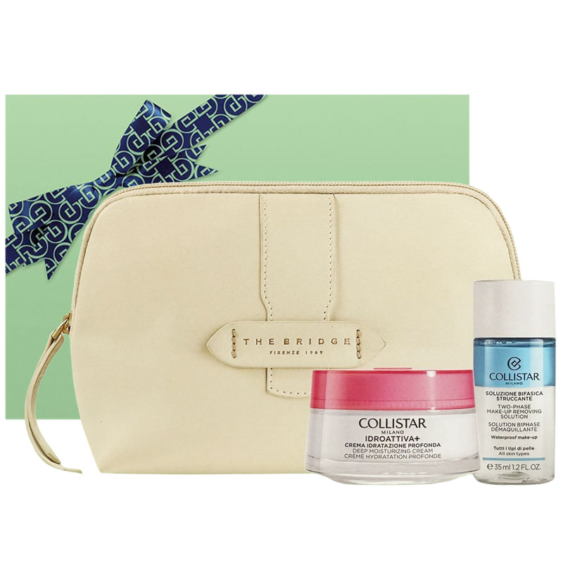 Cofanetto COLLISTAR THE BRIDGE UNBOX YOUR BEAUTY crema viso idratazione profonda 50ml + struccante bifasico 35ml + pochette