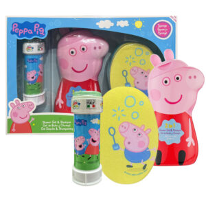 Cofanetto bimbi PEPPA PIG doccia shampoo 400ml + bolle di sapone 60ml + spugna da bagno