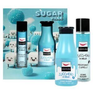 Cofanetto donna AQUOLINA SUGAR VILLE profumo capelli 100ml + bagno doccia 250ml - zucchero a velo