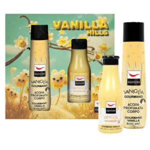 Cofanetto donna AQUOLINA VANILLA HILLS acqua profumata corpo 150ml + bagno doccia 125ml - vaniglia gourmand
