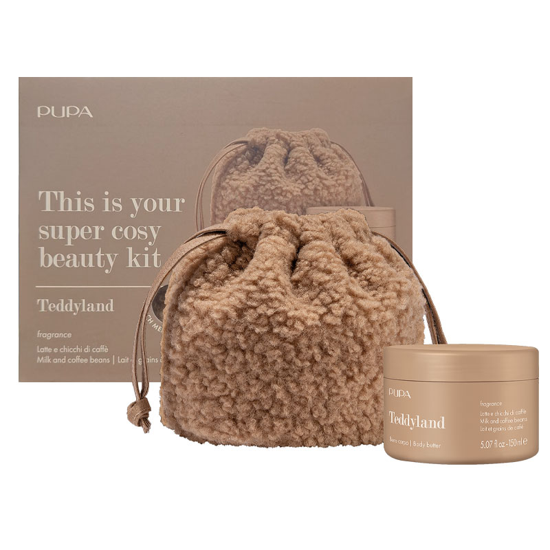 Cofanetto donna PUPA TEDDYLAND burro corpo 150ml + pochette - latte e chicchi di caffè