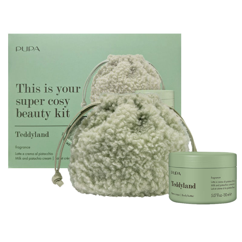 Cofanetto donna PUPA TEDDYLAND burro corpo 150ml + pochette - latte e crema al pistacchio