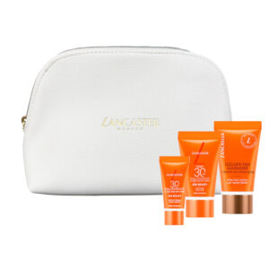 Cofanetto LANCASTER crema doposole 15ml + crema solare corpo SPF30 15ml+ crema solare viso SPF30 5ml + pochette