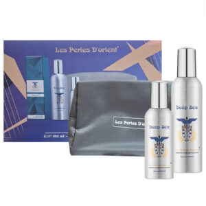 Cofanetto uomo LES PERLES D’ORIENT DEEP SEA equivalente Ortoparisi Megamare edp 150ml + edp 75ml + pochette