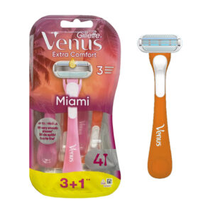GILLETTE VENUS MIAMI Rasoio usa e getta tre lame con striscia lubrificante 4pz