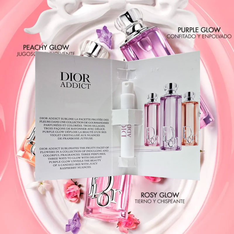 Campioncini DIOR ADDICT PURPLE GLOW edp donna 1ml - 3 pezzi - immagine 2