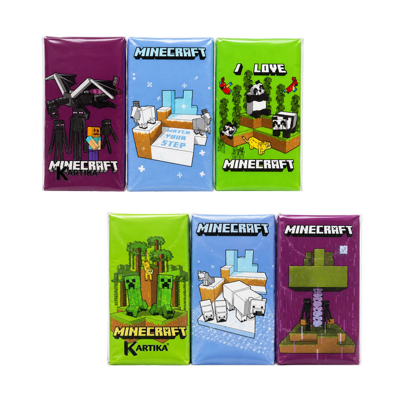 KARTIKA MINECRAFT Fazzoletti naso 4 veli - 54 pezzi - immagine 2