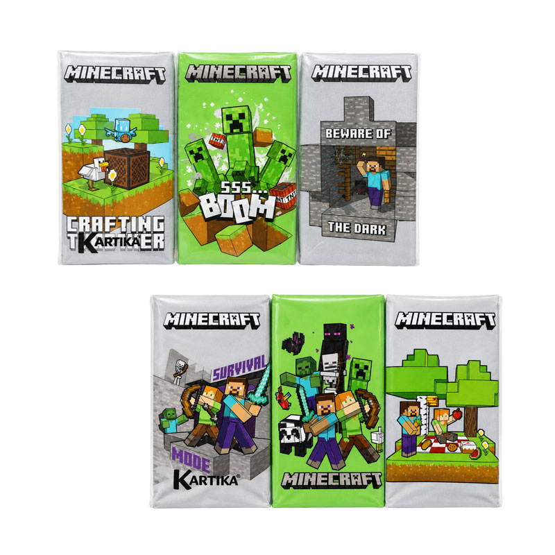 KARTIKA MINECRAFT Fazzoletti naso 4 veli - 54 pezzi - immagine 3