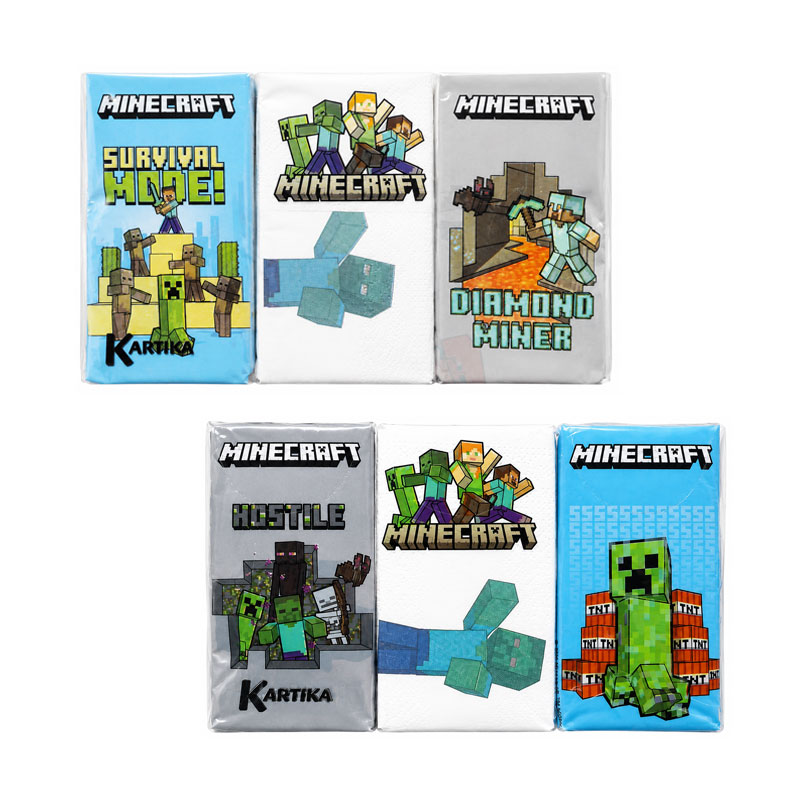 KARTIKA MINECRAFT Fazzoletti naso 4 veli - 54 pezzi