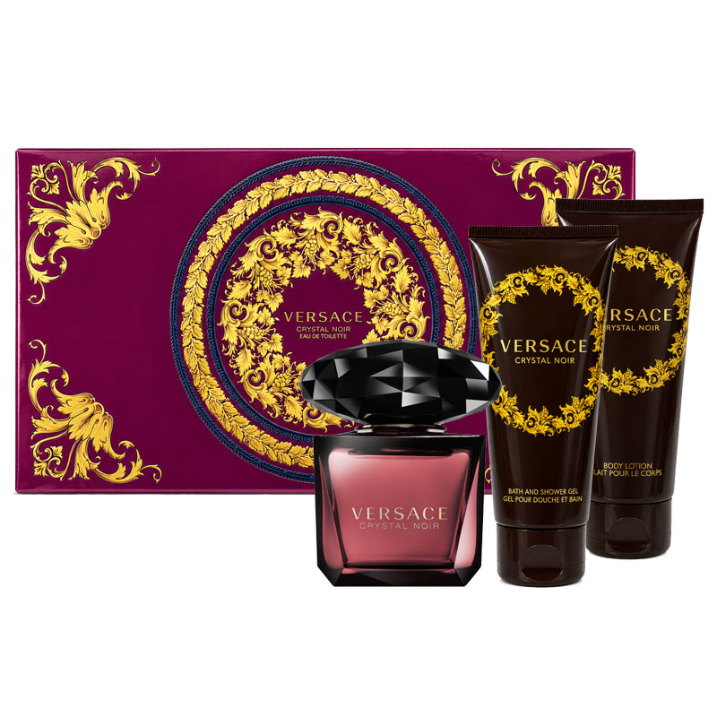 Cofanetto donna VERSACE CRYSTAL NOIR edt 90ml + bath & shower gel 100ml + body lotion 100ml + clutch
