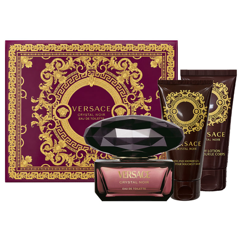 Cofanetto donna VERSACE CRYSTAL NOIR edt 50ml + bath & shower gel 50ml + body lotion 50ml