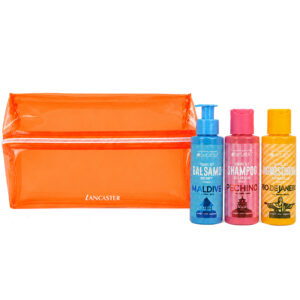 LANCASTER & SETABLU Cofanetto da viaggio balsamo + shampoo + bagnoschiuma + pochette 100ml