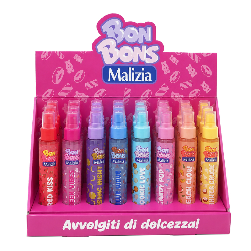 Espositore BON BONS MALIZIA Acqua profumata 75ml – 24 pezzi