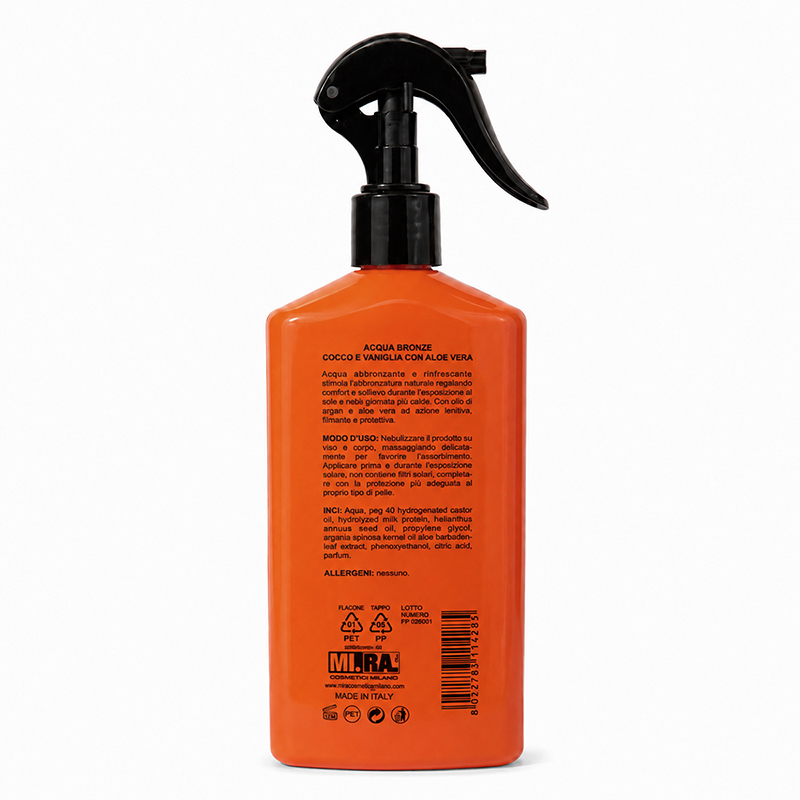 RICORDI D'ORIENTE ACQUA BRONZE Superabbronzante cocco, vaniglia e aloe vera in confezione spray da 400 ml. - immagine 2